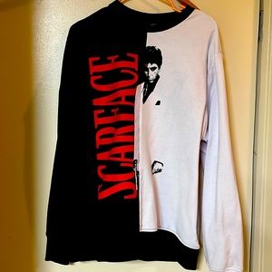 SCARFACE large long T sweater color black and white